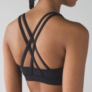 Lululemon Energy Sports Bra Black Size 4 Gym Top